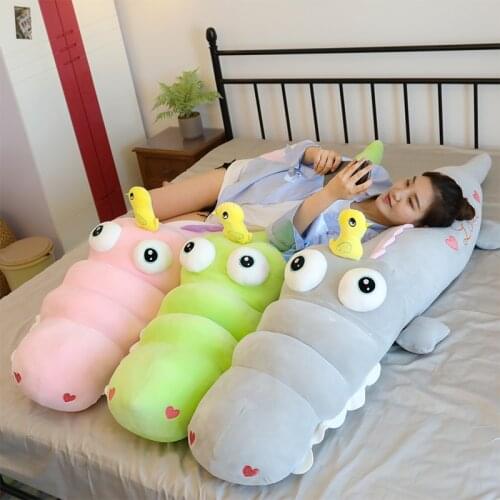 Dorimytrader Hot Soft Cartoon Crocodile Plush Doll Giant Animal Alligator Pillow Toy Cushion for Girl Boy Gift 71inch 180cm