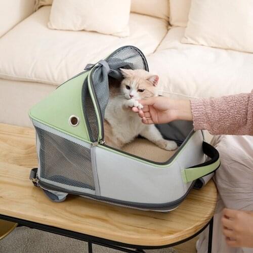 Color-blocking-color Outing Portable Pet Bag Nest Bag One-piece Breathable Cat Shoulders Backpack(extend)