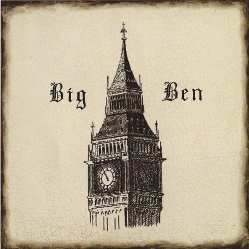 Retro Europe Building Wall Art Paints Vintage Home Decor Cavans Picture Gift(NO Frame)