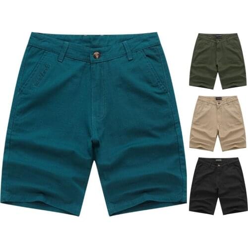Men Shorts Solid Color Breathable Summer Zipper Pockets Shorts for Daily Wear