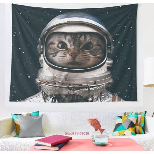 Space Catet tapestry Wall Hanging Bedspread Wall Art Bedding Curtain Throw Sheet Furniture Comfort Sporting Events
