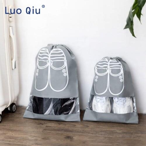 Grey shoe storage bag moisture proof moldy bundle pocket shoe cover travel portable shoes bag