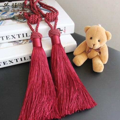 XWL 2Pcs/Pair Curtain Tieback Hooks Holder Straps Hanging Ropes Belt Curtain Accessories Tiebacks Tassel Fringe Brush Home Decor