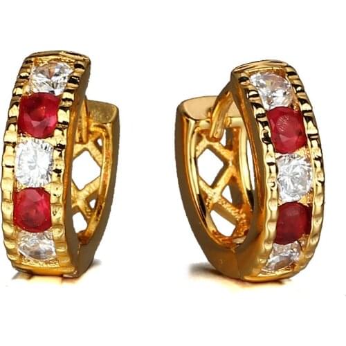 Fashion Party Zircon Earrings Accessories Women Brand Swa Crystal Earrings Gold Color Stud Earrings for Women