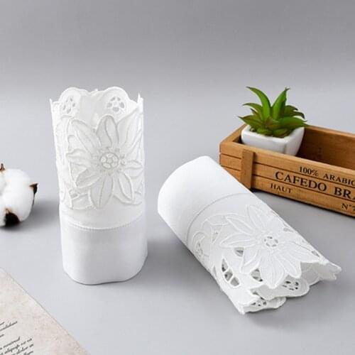 Women Sweet Embroidery Floral Lace Horn Cuffs Bracelet Sunshade Detachable Fake Sleeves Wristband Sweater Accessories