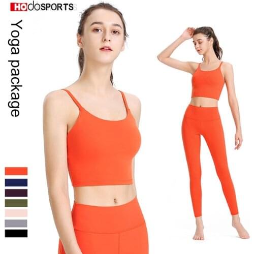 2 Piece Fitness Summer Set Women Seamless Bra and Tights Yoga Set Push Up Pants Exercise Sport Set Padded Running Sportswear