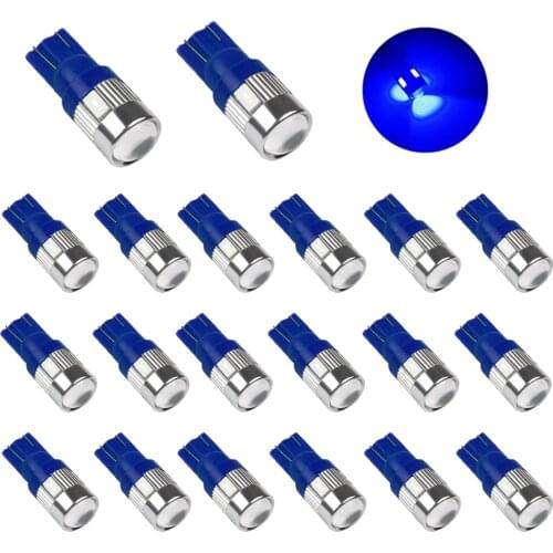 20Pcs Blue T10 W5W 5630 6SMD 12V Led Bulbs For Car License plate light Interior Lights Reading Light Trunk Light Bulb