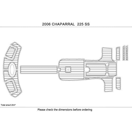 2006 CHAPARRAL 225 SS Cockpit swimming platform 6mm EVA Non-slip mat fAUX TEAK FLOOR CARPET MAT