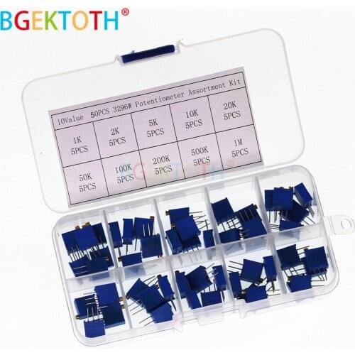 3296W Multiturn Trimmer Potentiometer Kit High Precision 3296 Variable Resistor With Free Box electronic diy kit