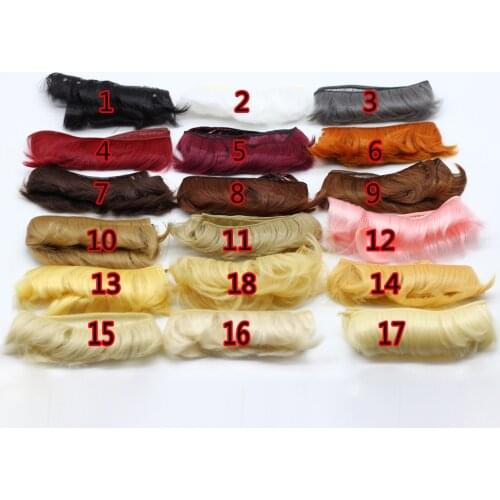 5CM BJD Doll fringe hair black falxen blown khaki DIY wigs handmade Short Curly doll bang wigs tress Doll Accessories