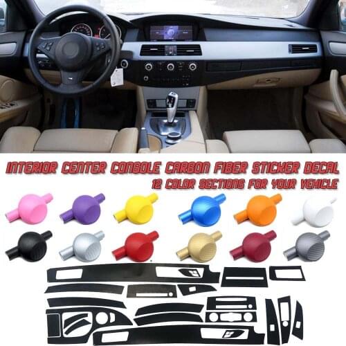 5D Gloss Carbon Fiber Vinyl Film Interior Center Console Sticker For BMW 5 Series E60 2006-2010