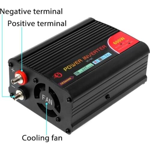 600W Power Inverter DC 12V to 220V AC Cars Inverter with Car Adapter & USB Port