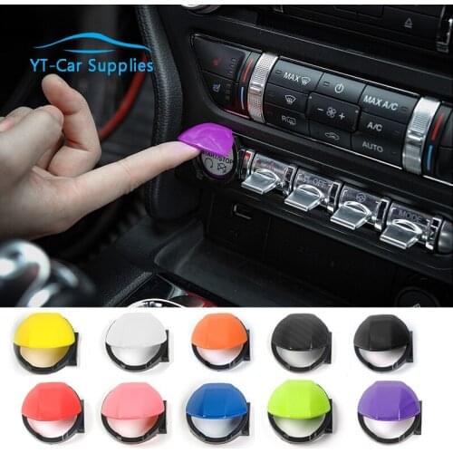 ABS Car Interior Engine Start Stop Key Button Switch Decoration Cover Stickers For Ford Mustang 2015-2021 Car Accessories