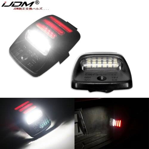 IJDM OEM CANBUS Xenon White LED License Plate Light w/Red DRL For 2005-2015 Toyota Tacoma and LED For 2000-2013 Toyota Tundra