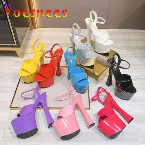 Voesnees Summer Walking Show Stripper Heel Shoes Woman Platforms 20CM Pole Dance Sandals Sexy Party Club Dance Shoes Big Size 43