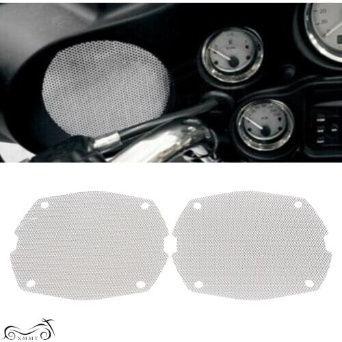 CNC Batwing Mesh Front Speaker Grill Covers For Harley Touring Electra Street Tri Glide Ultra Classic Peace Officer SE FLHTCU
