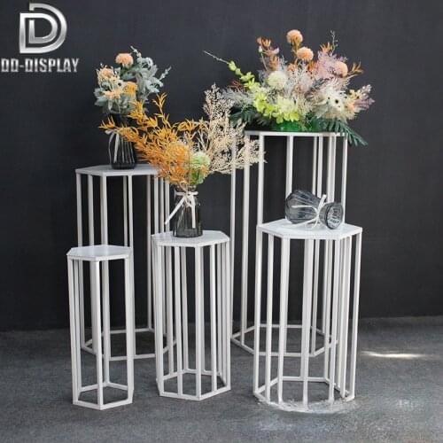 DD Events Decoration Hexagon Dessert Table Iron Hollow Vertical Cake Table Birthday Christmas Party Decoration Wedding Props