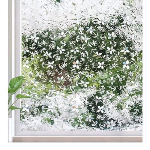 Rainbow Effect Decorative Window Film Stained Glass Vinyl Self Adhesive Film Static Translucent Cling Window Sticker for Home