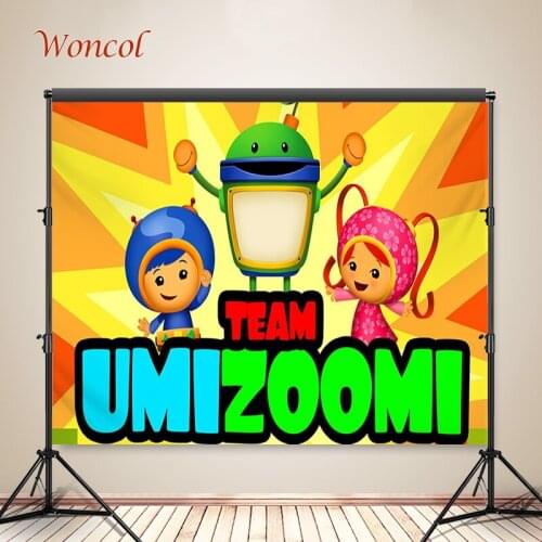 Woncol Team And Umizoomi Photo Backdrops Happy Birthday Photography Backgrounds Mickey Cartoon Decor Banners Vinyl Photo Props