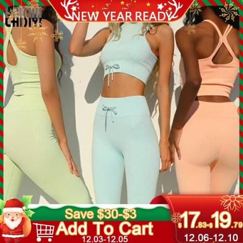 Seamless Knitted Set Women Female 2pcs Two Piece Crop Top Bra High Waist Leggins Sportsuit Workout Outfit Sport Gym Wear Clothes