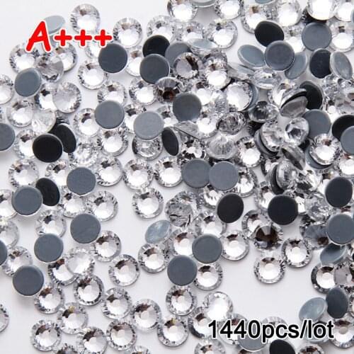 Round Clear Crystal Rhinestone ss6-ss20 A+++Crystal Hot sale Iron on Rhinestone Strass Crystal Stone for Cloth