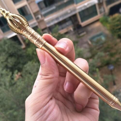 EDC Brass Signature Pen Tang Monk Writing Luxury Pen Hand Made Vajra Copper Pen Caneta De Luxo Pluma Tactical Pen Multi Tools