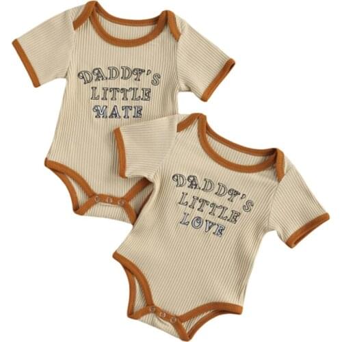 Pudcoco 0-18M Summer Infant Baby Girls Boys Short Sleeve Letter Print Bodysuit Leotard Clothes Outfits