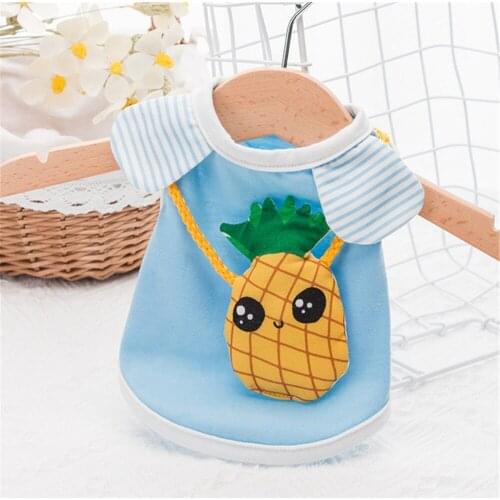 Miflame Summer Dog Clothes Pineapple Pets Vest For Small Dogs Shirts Pomeranian Chihuahua Clothes Funny Puppy T-shirts Cute