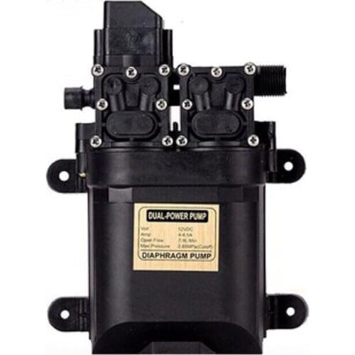 Powerful dual water pump DC 12V 120W high pressure self-priming diaphragm water pump with lawn automatic pressure switch
