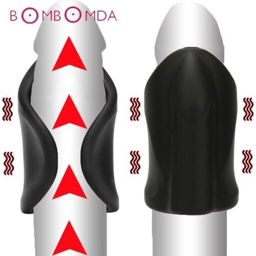 Male Penis Trainer Vibrator Masturbator Vibrating Cock Glans Stimulator Ejaculation Delay Exerciser Sex Toys for Adults Men Male