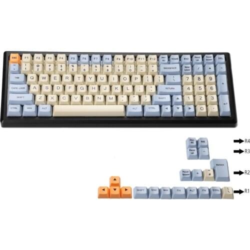 YMDK Dye Sub 96 84 ANSI ISO Keyset OEM Thick PBT Mac Keycap For MX Mechanical Keyboard Melody 96 KBD75 FC980M Keychron