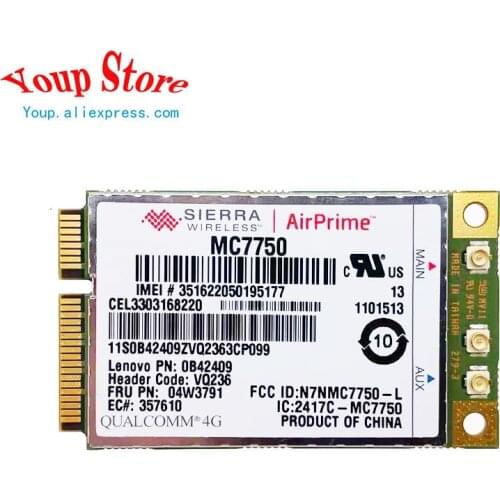 New Original Sierra MC7750 GOBI4000 04W3791 Mini PCI-e 3G 4G HSPA 100MB LTE WLAN Card GPS for Lenovo Thinkpad X230 T430 T430S