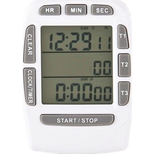 New LCD Multi-Channel Digital Kitchen Timer Time CountDown Laboratory 3 Channel Timers 99 Hours Time Counting Device