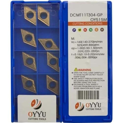 OYYU DCMT 11T304 11T308 DCMT11T304-GP DCMT11T308-GP OY515M Carbide Insert Process Stainless Steel Lathe Tools CNC free shipping