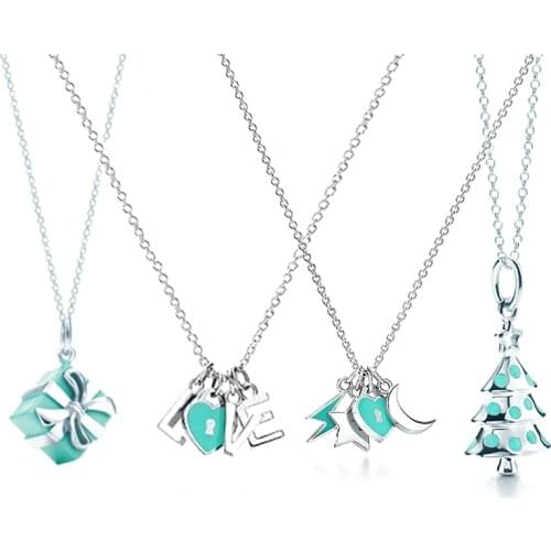 1:1 High quality 925 sterling silver Christmas tree necklace jewelry original design template exquisite craftsmanship