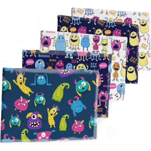 Printed Monster Polyester Cotton Twill Fabric Patchwork For Tissue Sewing Doll Quilting Needlework Material 50*145cm