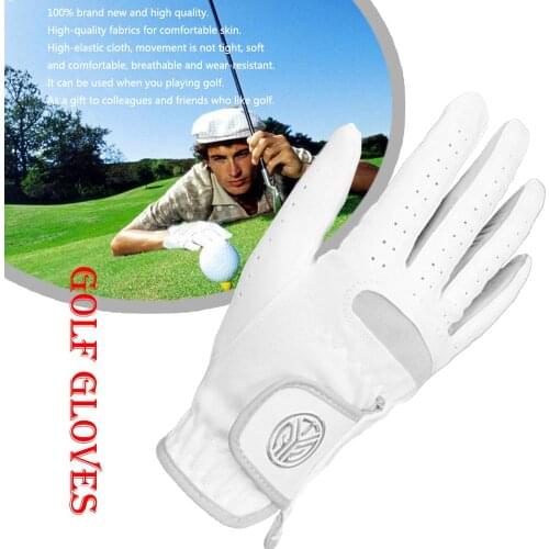 1 Pcs Mens Left Hand Golf Glove Right Hand Micro Soft Fiber Breathable Mens Golf Gloves White Color