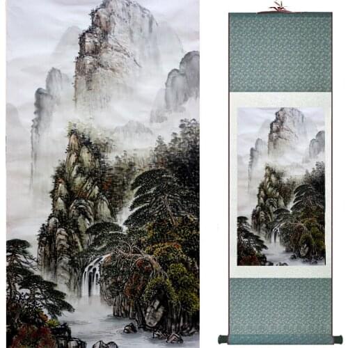 Landscape painting Home Office Decoration Chinese scroll painting mountain and River painting 2018082422