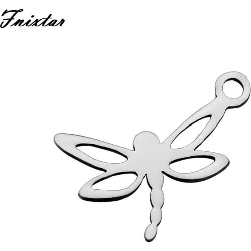 Fnixtar Polishing Stainless Steel Butterfly Charm Pendant For Necklace Bracelet Women Jewelry DIY Metal Charms 13*16mm 20pcs/lot
