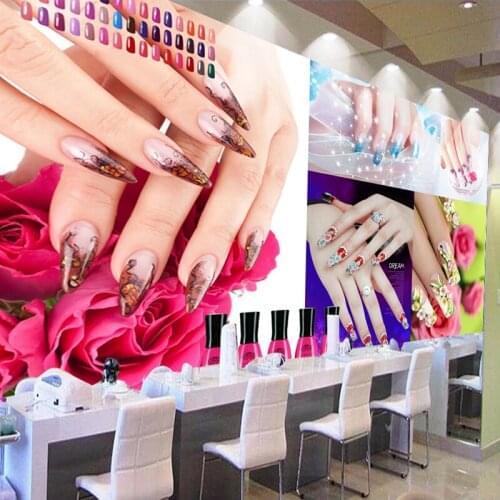 Custom 3D Photo Wallpaper Modern Fashion Beauty Nail Cosmetics Store Backdrop Wall Decor Poster Mural Wallpaper Papel De Parede