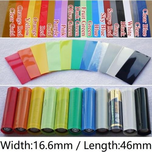 50pcs AAA Lipo Battery PVC Heat Shrink Tube Width 17mm Length 46mm Insulated Film Wrap Protect Case Pack Wire Cable Sleeve