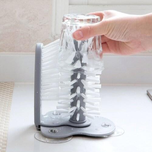 Creative suction wall lazy person glass brush kitchen rotating water cup bottle brush wash glass bottle cleaner