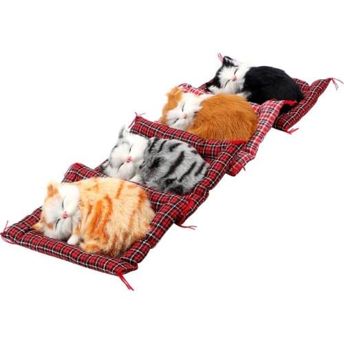 Car-styling Car Ornaments Lovely Plush Kittens Doll Toy Dashboard Decoration Cute Simulation Sleeping Cats