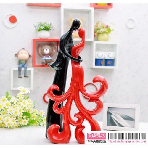 Decoration art gift craft Modern home lovers lover ceramic decoration crafts wedding gifts home decorations