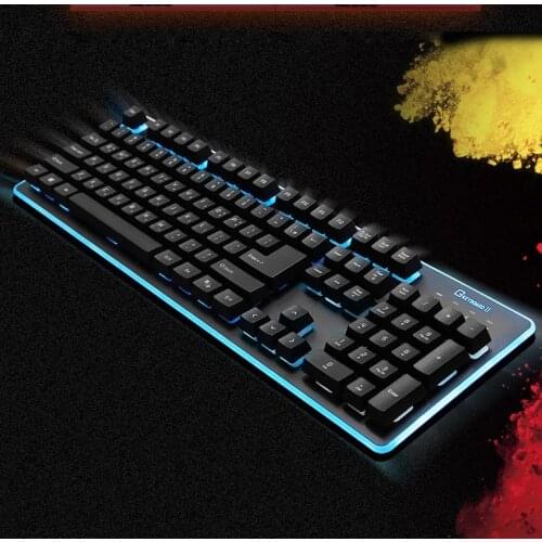 B.FRIENDit Wired USB Backlit Keyboard Mechanical feeling IP67 Waterproof Wired Computer Keyboard for Windows PC - White/Black