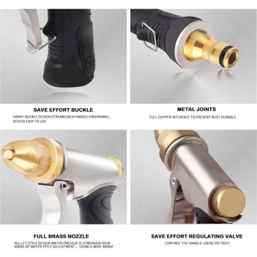 High Pressure Garden Hose Spray Nozzle Head 4 Modes Leak-Proof