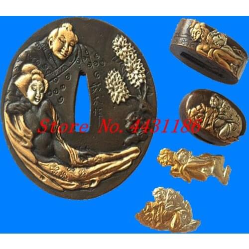 Japanese Samurai Sword Katana Set Parts Nice Copper DIY Handmade Guard Accessory