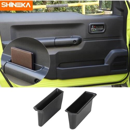 SHINEKA Stowing Tidying For Suzuki Jimny JB74 2019+ Car Door Armrest Storage Box Handle Pocket 2pcs protection For Suzuki Jimny