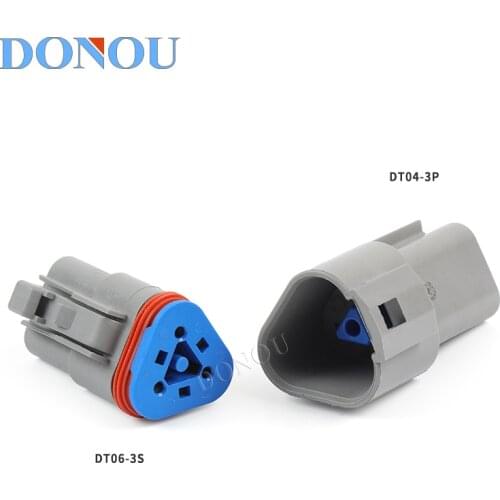 1set 3-Pin DEUTSCH Waterproof Connector Harness Plug Car Modified Connector Jacket Terminal DT06-3/DT04-3P
