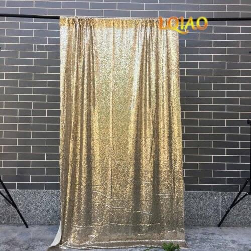 2019 Perfectly 4FTx8FT Light Gold Sequin Fabric Background Photo booth Backdrop Wedding Curtain For Christmas/Wedding Decoration